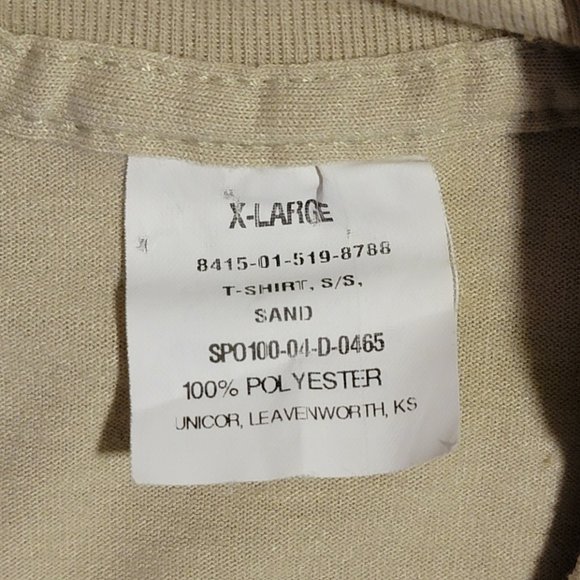 Vintage No Brand Paper Tag Made in Leavenworth, KS USA Tan High Neck T-Shirt XL - Picture 4 of 5